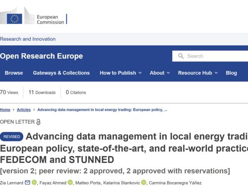 New peer-reviewed publication on data management in local energy trading