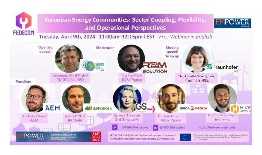Join us for our special webinar April 9th, 2024 – 11:00am–12:15pm CEST “European Energy Communities: Sector Coupling, Flexibility, and Operational Perspectives”