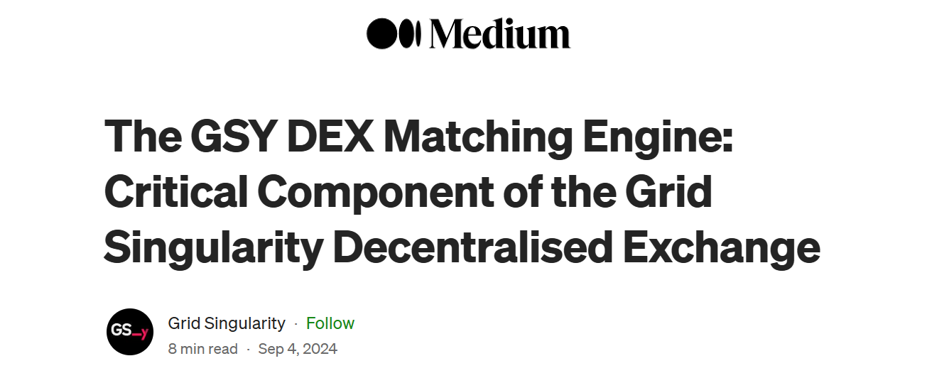 Insight from our partner Grid Singularity: “The GSY DEX Matching Engine: Critical Component of the Grid Singularity Decentralised Exchange”