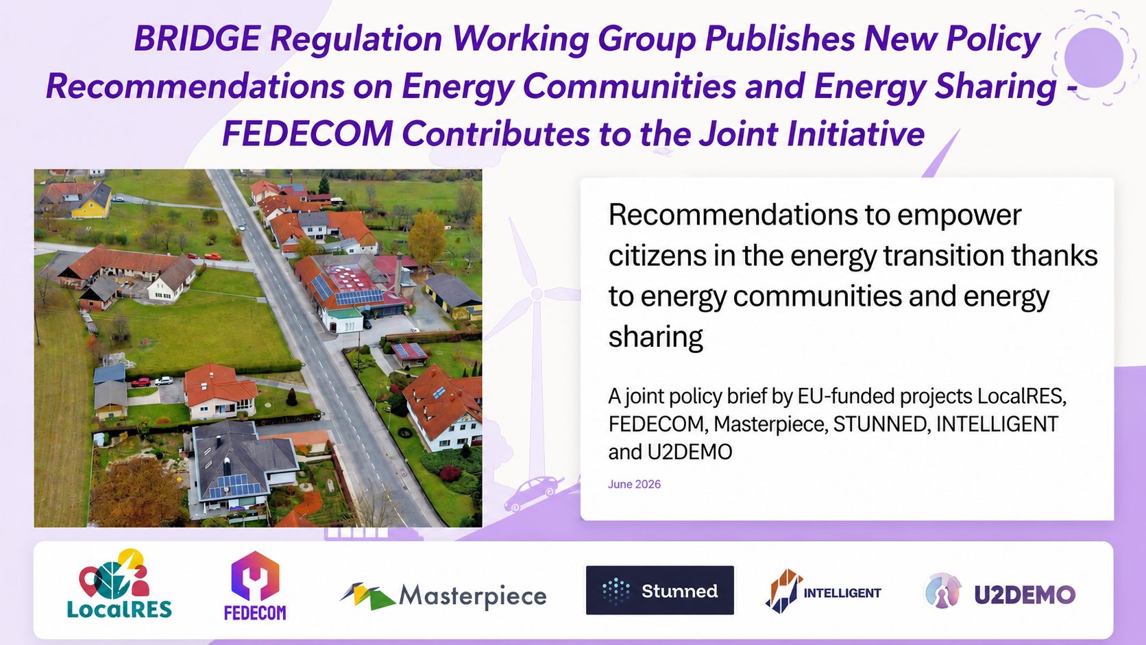 BRIDGE Regulation Working Group Publishes New Policy Recommendations on Energy Communities and Energy Sharing – FEDECOM Contributes to the Joint Initiative
